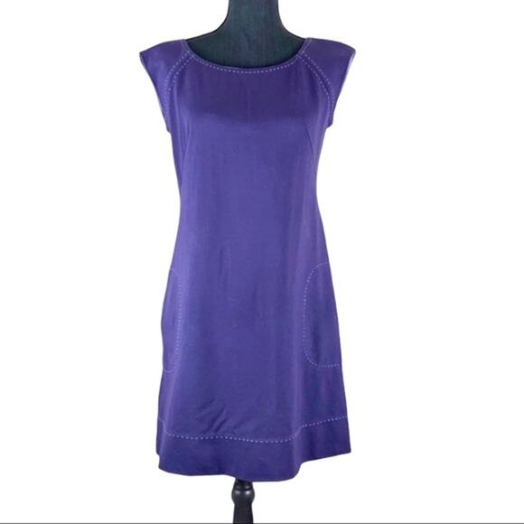 Rebecca Taylor Purple Mini Shift Dress Size 2 - Picture 12 of 12
